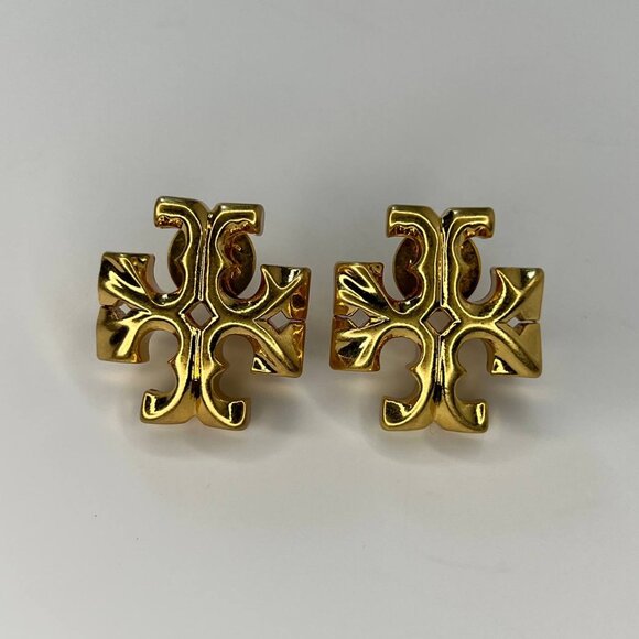 Tory Burch Gold Tone Large Stud Earrings - Picture 1 of 4